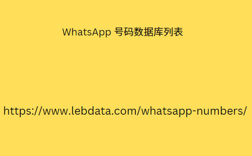 WhatsApp 号码数据库列表